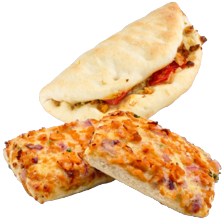Calzone kip kebab of mini pizza kip kebab
